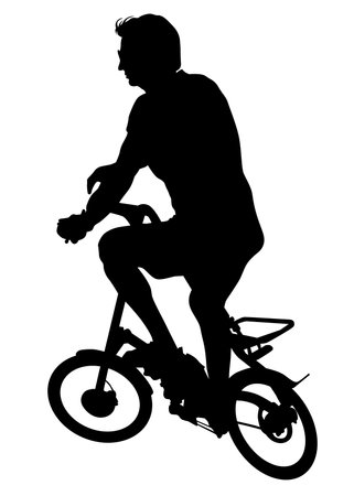 Sport people whit bike on white backgroundのイラスト素材