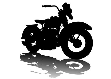 old big bike on white backgroundのイラスト素材