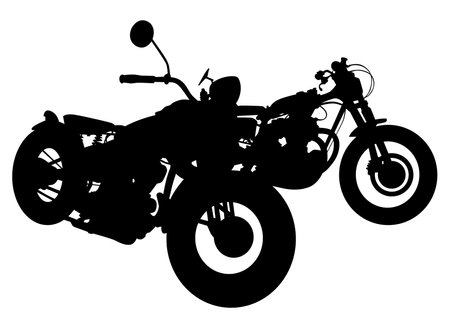 old big bike on white backgroundのイラスト素材