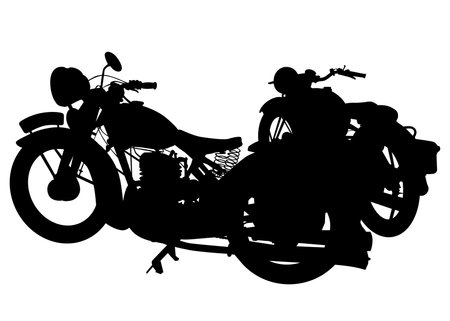 old big bike on white backgroundのイラスト素材