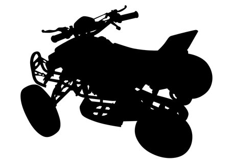 Silhouettes athletes ATV during racesのイラスト素材