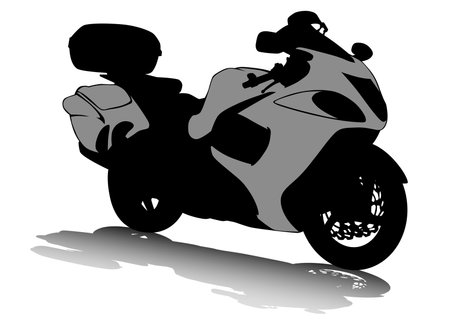 old big bike on white backgroundのイラスト素材