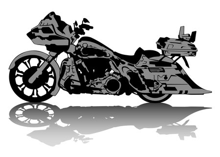 old big bike on white backgroundのイラスト素材
