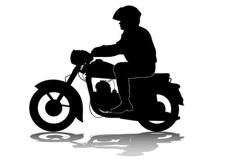 old big bike on white backgroundのイラスト素材