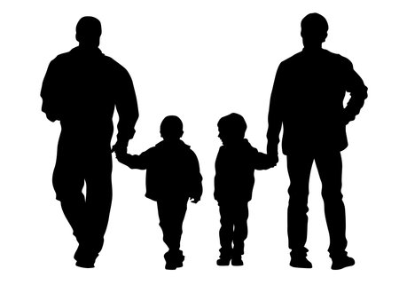 Families with child on white backgroundのイラスト素材