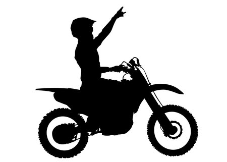 Sports bike and people white backgroundのイラスト素材