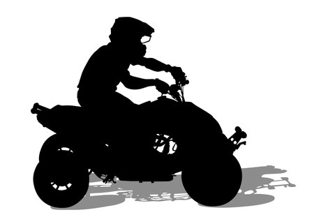 Silhouettes athletes ATV during racesのイラスト素材