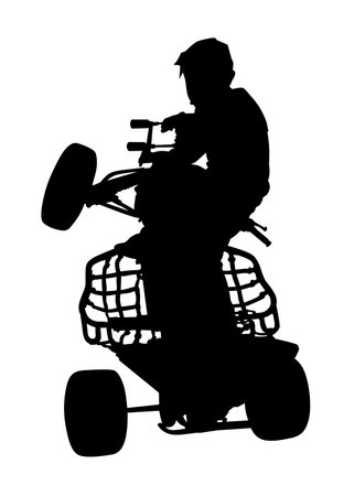 Silhouettes athletes ATV during racesのイラスト素材