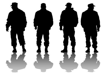 People of special police force on white backgroundのイラスト素材