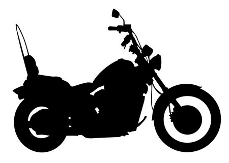 Old big bike and man white backgroundのイラスト素材