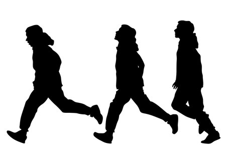 Kids athletes running race on white backgroundのイラスト素材