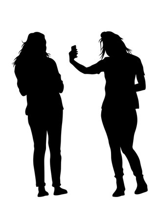 People with a photo camera on white backgroundのイラスト素材