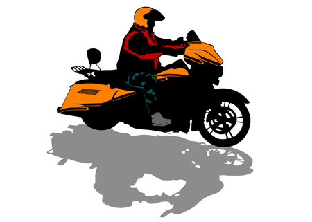 old big bike on white backgroundのイラスト素材