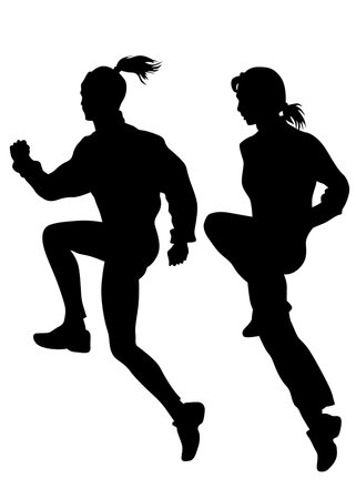 People athletes on running race on white backgroundのイラスト素材