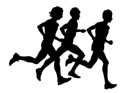 People athletes on running race on white backgroundのイラスト素材