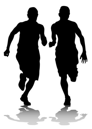 People athletes on running race on white backgroundのイラスト素材