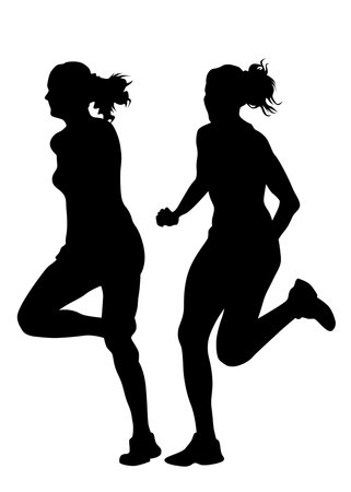 People athletes on running race on white backgroundのイラスト素材