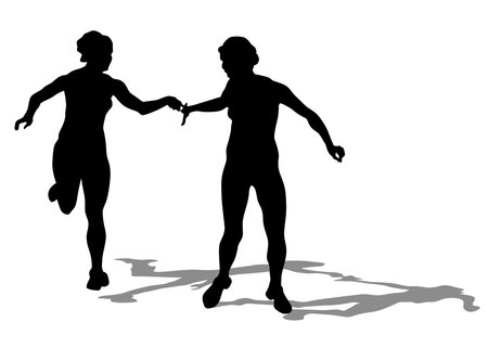 People athletes on running race on white backgroundのイラスト素材