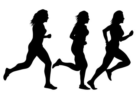 People athletes on running race on white backgroundのイラスト素材