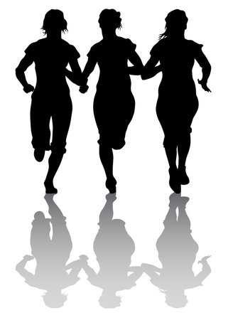 People athletes on running race on white backgroundのイラスト素材
