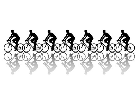 Sport people whit bike on white backgroundのイラスト素材