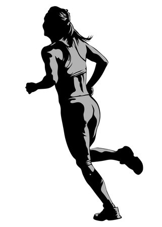 People athletes on running race on white backgroundのイラスト素材