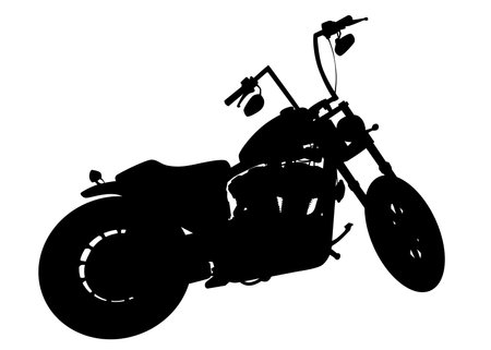 Old big bike on white backgroundのイラスト素材