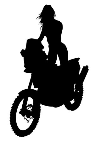 Old big bike on white backgroundのイラスト素材