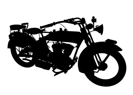 Old big bike on white backgroundのイラスト素材