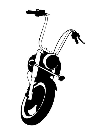Old big bike on white backgroundのイラスト素材