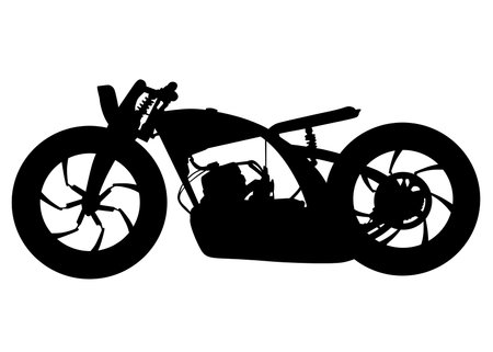 Old big bike on white backgroundのイラスト素材