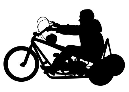 Old big bike on white backgroundのイラスト素材