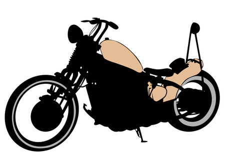 Old motor bike on white backgroundのイラスト素材