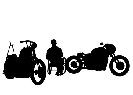 Old motor bike on white backgroundのイラスト素材