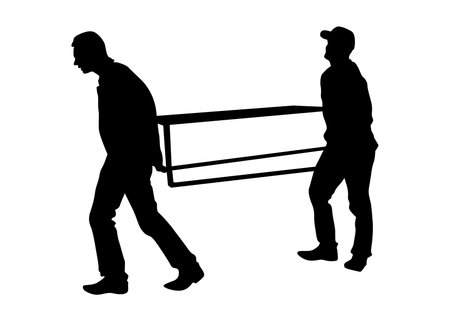 Work cars for cargo industry. Silhouettes on white backgroundのイラスト素材