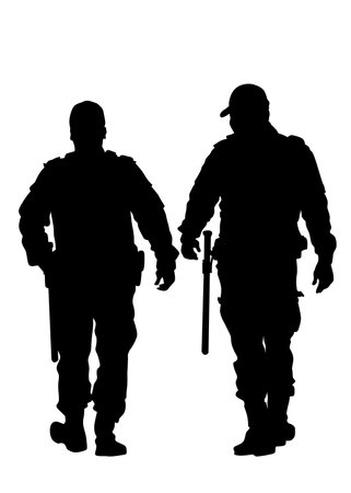 People of special police force on white backgroundのイラスト素材