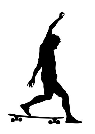 Silhouette athletes of skates on white backgroundのイラスト素材