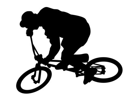 Sport people whit bike on white backgroundのイラスト素材