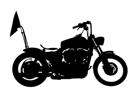 Old big bike on white backgroundのイラスト素材