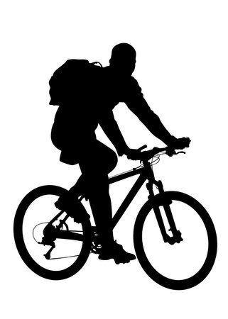 Sport people whit bike on white backgroundのイラスト素材