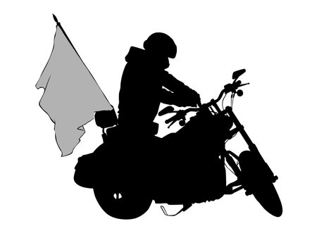 Old big bike on white backgroundのイラスト素材