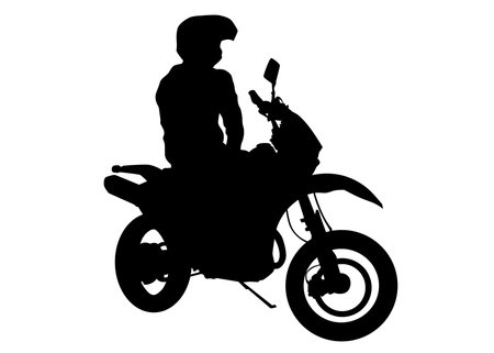 Old big bike on white backgroundのイラスト素材
