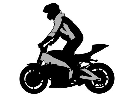 Old big bike on white backgroundのイラスト素材