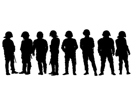 People of special police force on white backgroundのイラスト素材