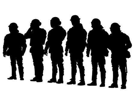 People of special police force on white backgroundのイラスト素材