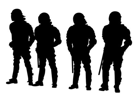 People of special police force on white backgroundのイラスト素材