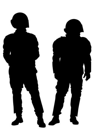 People of special police force on white backgroundのイラスト素材