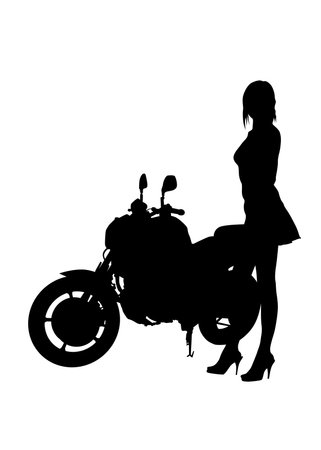 Silhouette of boy on roller skates on white backgroundのイラスト素材