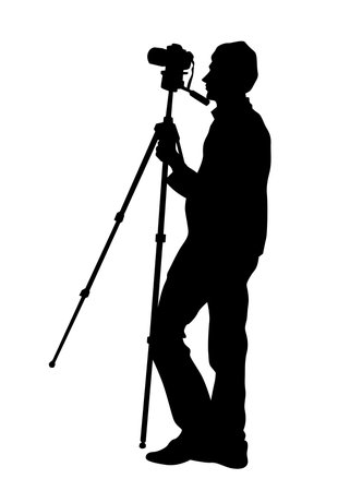 People with a photo camera on white backgroundのイラスト素材