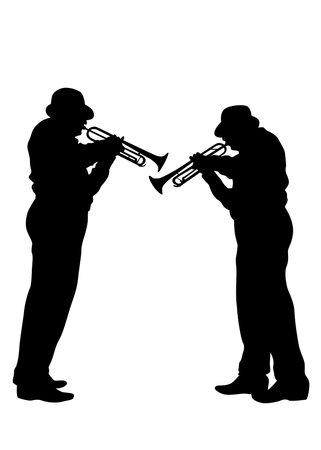 Concert of jazz music on white backgroundのイラスト素材